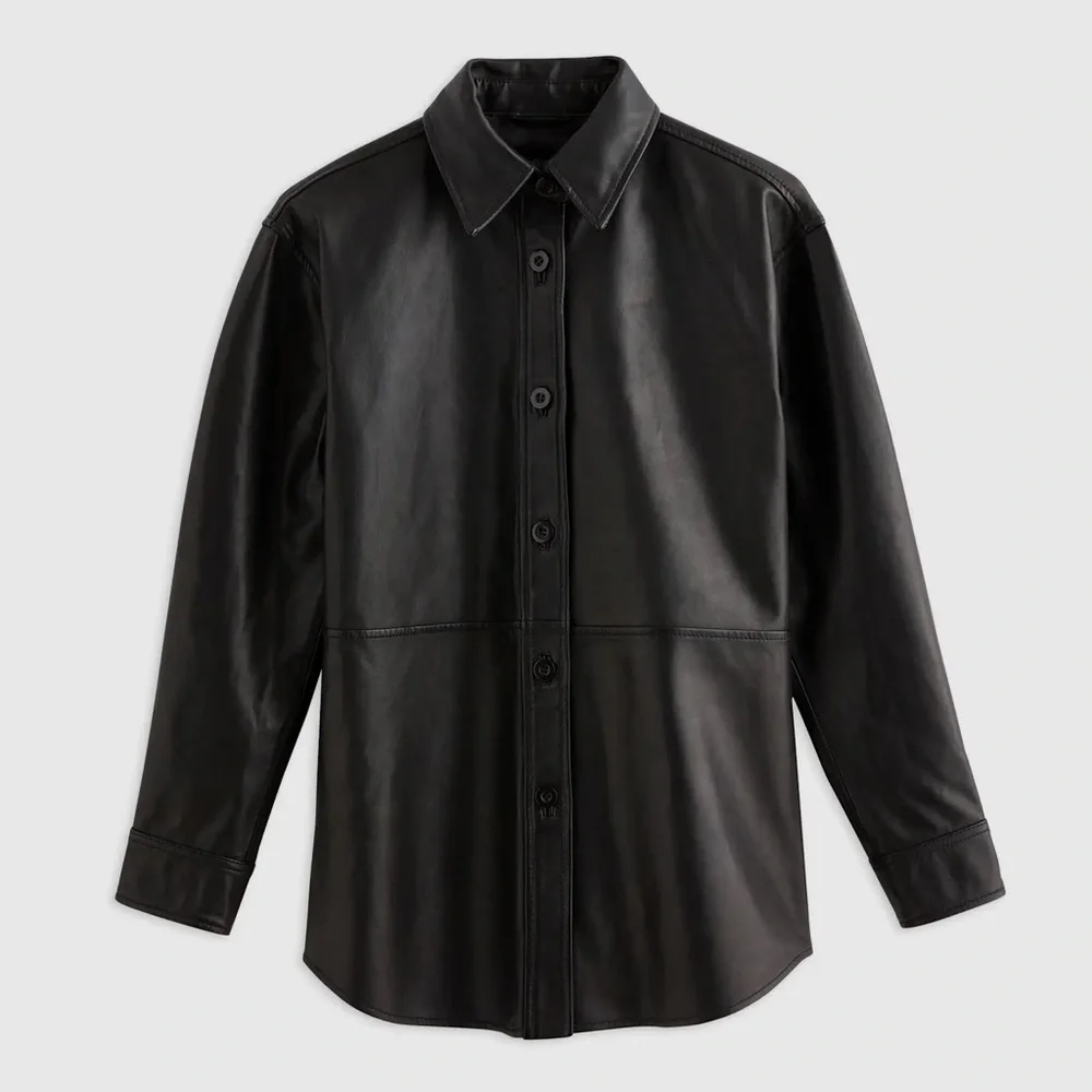 NWT Quince 100% Leather Shirt Jacket - Picture 10 of 14